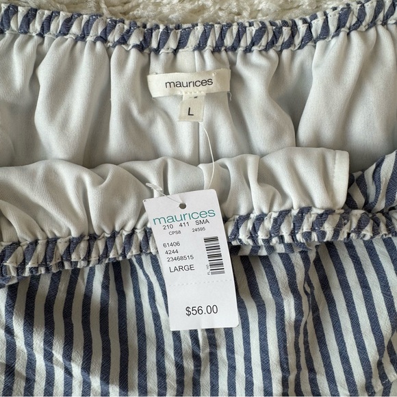 NWT Maurice’s Striped Off The Shoulder Maxi Dress Sz Large - Picture 4 of 5